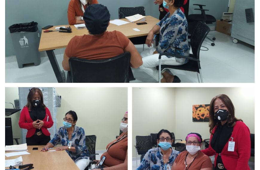 El Departamento de Gesti&oacute;n Humana del Hospital Jos&eacute; Mar&iacute;a Cabral B&aacute;ez modera evaluaci&oacute;n de desempe&ntilde;o laboral entre encargados departamentales y los colaboradores del departamento.