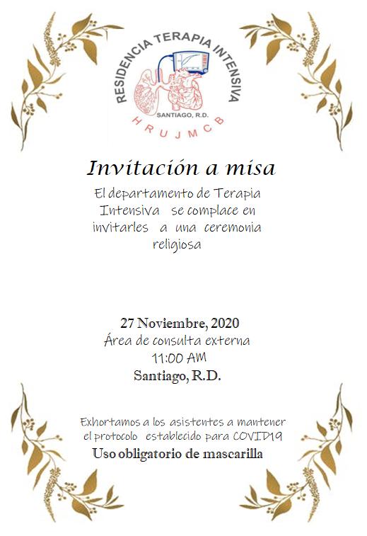 You are currently viewing Invitacion a misa