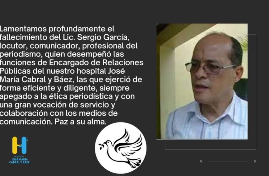 Lamentamos informar el fallecimiento Sergio Garc&iacute;a